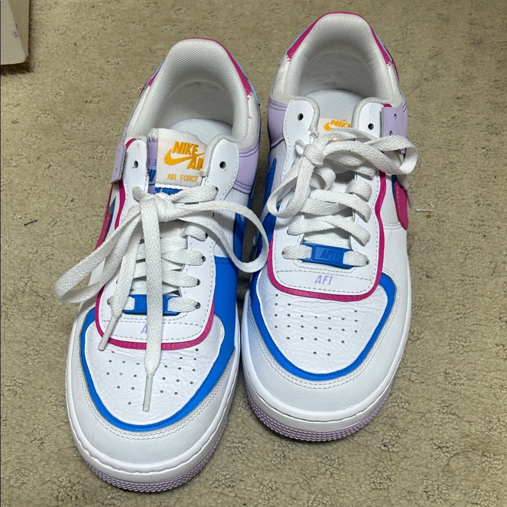 Nike Air Force 1 - White, Lilac, and Blue